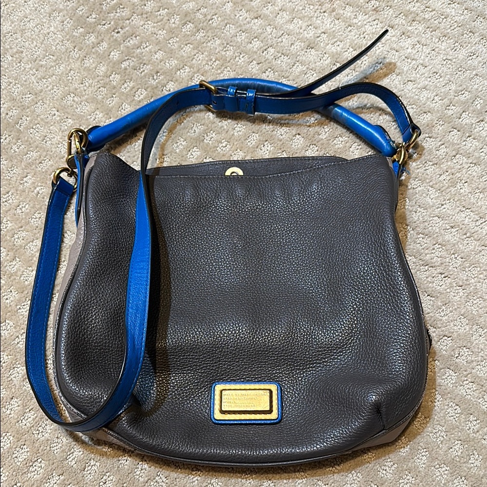 Marc By Marc Jacobs Black and Blue Shoulder Bag